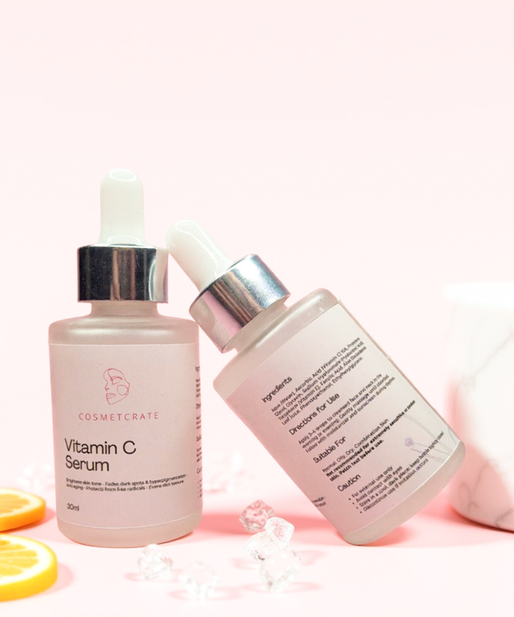 Experience brighter, firmer, and more youthful-looking skin with our advanced&nbsp;Vitamin C Serum, carefully formulated with a powerful 15% Ascorbic Acid blend. Infused with Vitamin E and Ferulic Acid, this serum delivers strong antioxidant protection to fight free radicals, reduce dark spots, and even out skin tone.
The lightweight, fast-absorbing formula combines Hyaluronic Acid for deep hydration, Glycerin for moisture balance, and Aloe Vera Leaf Juice to soothe and calm the skin. With consistent use, 