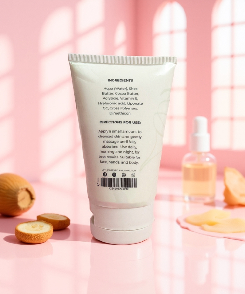 Crafted with the richness of Shea Butter &amp; Cocoa Butter, Sheval deeply hydrates and locks in moisture for long-lasting softness. Infused with Vitamin E &amp; Hyaluronic Acid, it replenishes and restores your skin’s natural glow. Lightweight yet nourishing, its advanced polymers &amp; Dimethicon create a smooth, silky finish without greasiness.